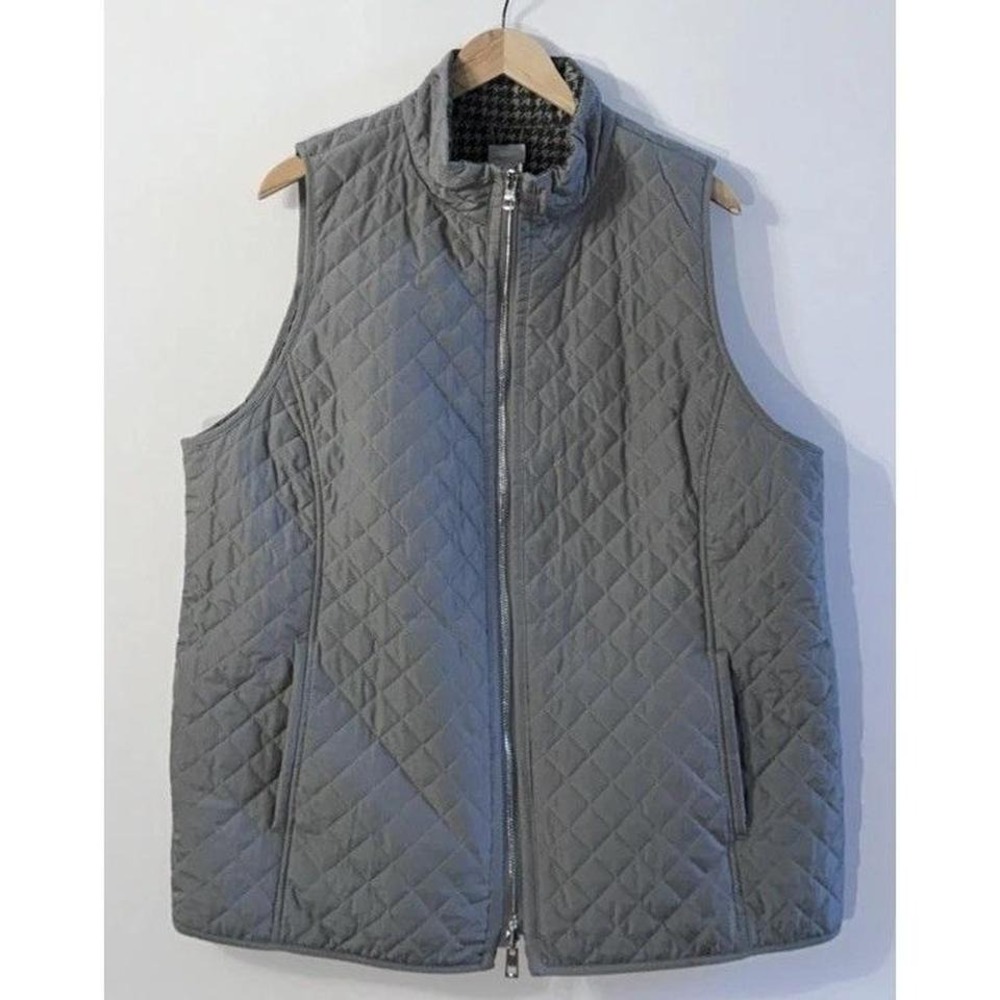 Chicos Mockingbird Gray Houndstooth Reversible Fu… - image 2